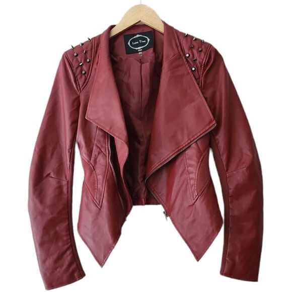 Love Tree Faux Leather Moto Jacket - Size S - Picture 1 of 8